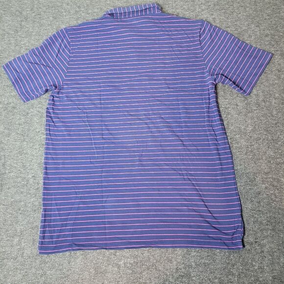 Peter Millar Men's XL Golf Polo Striped Purple Seaside Wash Crown logo Bottom - Picture 2 of 11
